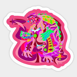 pink gamera kaiju turtle tortoise ecopop Sticker